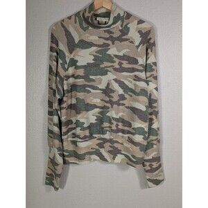 Anthropologie Camo Print Sweatshirt - Green and Cream